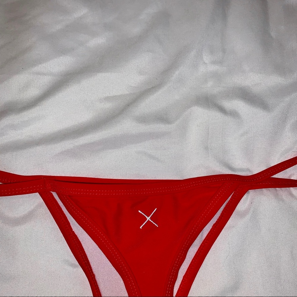 Boutine LA Rose Red Avalon Bikini Bottom EUC